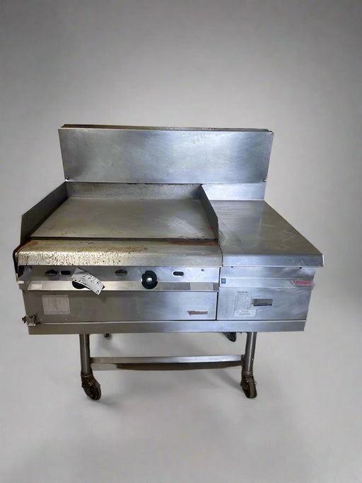 VULCAN NATURAL GAS GRIDDLE WITH SIDE AREA ON STAND WITH CASTERS MODEL M7860 - T - Bargains R Ours - #collection_name#