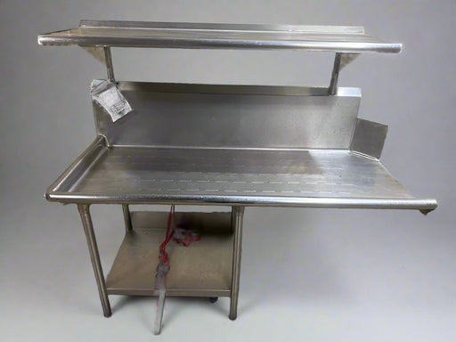 WASSERSTROM & SONS STAINLESS STEEL CLEAN DISH TABLE WITH UNDER SHELF TOP SHELF RIGHT SIDE DISH WASH LOADING - Bargains R Ours - #collection_name#